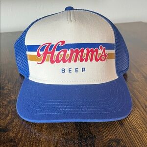 NWOT American Needle Blue, White and Gold Hamm's Beer Trucker Hat